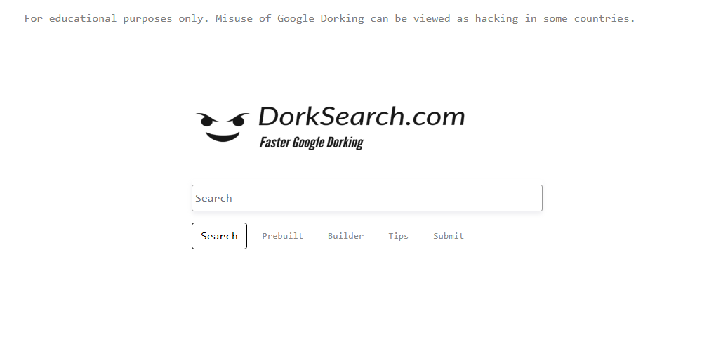 DorkSearch Homepage-Get Access to Documents that cannot be found easily on Google-Know People More with DorkSearch