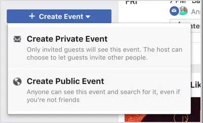 Facebook events can be made either public or private.